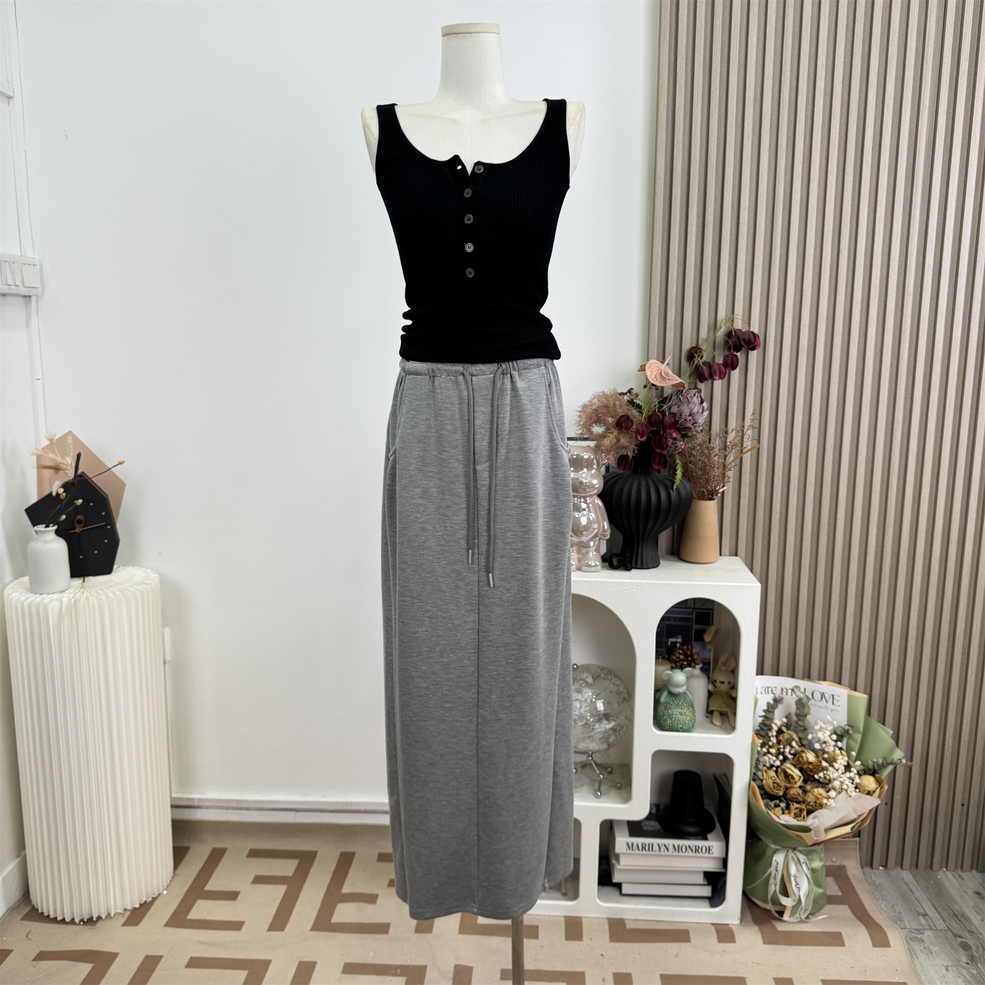 e-go-studio-womens-textured-draped-straight-midi-skirt_3 E Go Studio Women's Textured Draped Straight Midi Skirt
