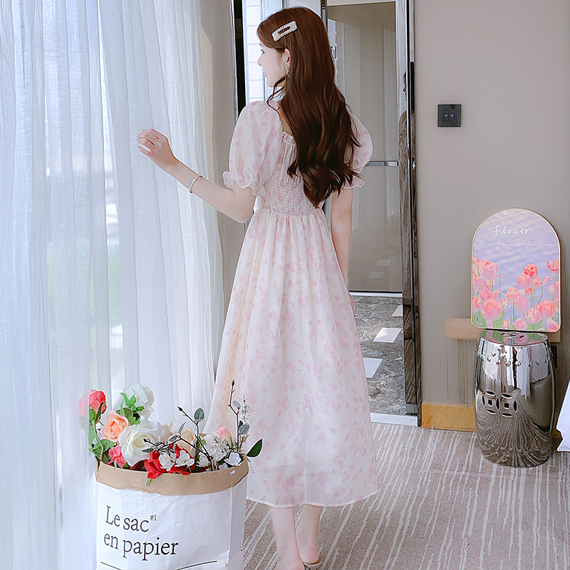 french-chiffon-dress-women-summer-sweetheart-fairy-floral-midi-dress_1 French Chiffon Dress Women Summer Sweetheart Fairy Floral Midi Dress