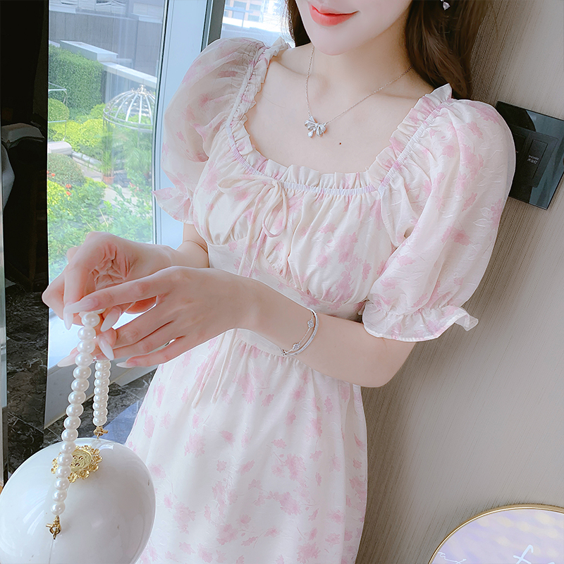 french-chiffon-dress-women-summer-sweetheart-fairy-floral-midi-dress_3 French Chiffon Dress Women Summer Sweetheart Fairy Floral Midi Dress