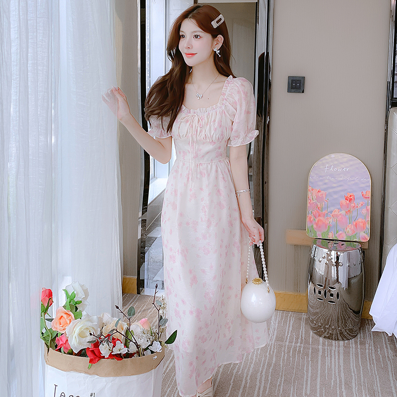 french-chiffon-dress-women-summer-sweetheart-fairy-floral-midi-dress_4 French Chiffon Dress Women Summer Sweetheart Fairy Floral Midi Dress