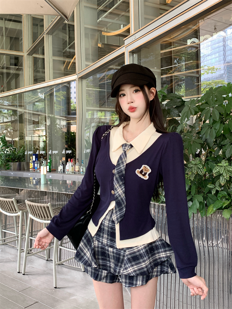 korean-preppy-jk-uniform-two-piece-skirt-set-for-women-autumn Korean Preppy JK Uniform Two-Piece Skirt Set for Women Autumn