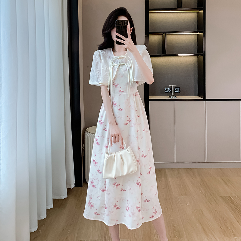 new-chinese-style-two-piece-cami-dress-set-2024-summer-elegant-modified-qipao-women New Chinese Style Two-Piece Cami Dress Set 2024 Summer Elegant Modified Qipao Women