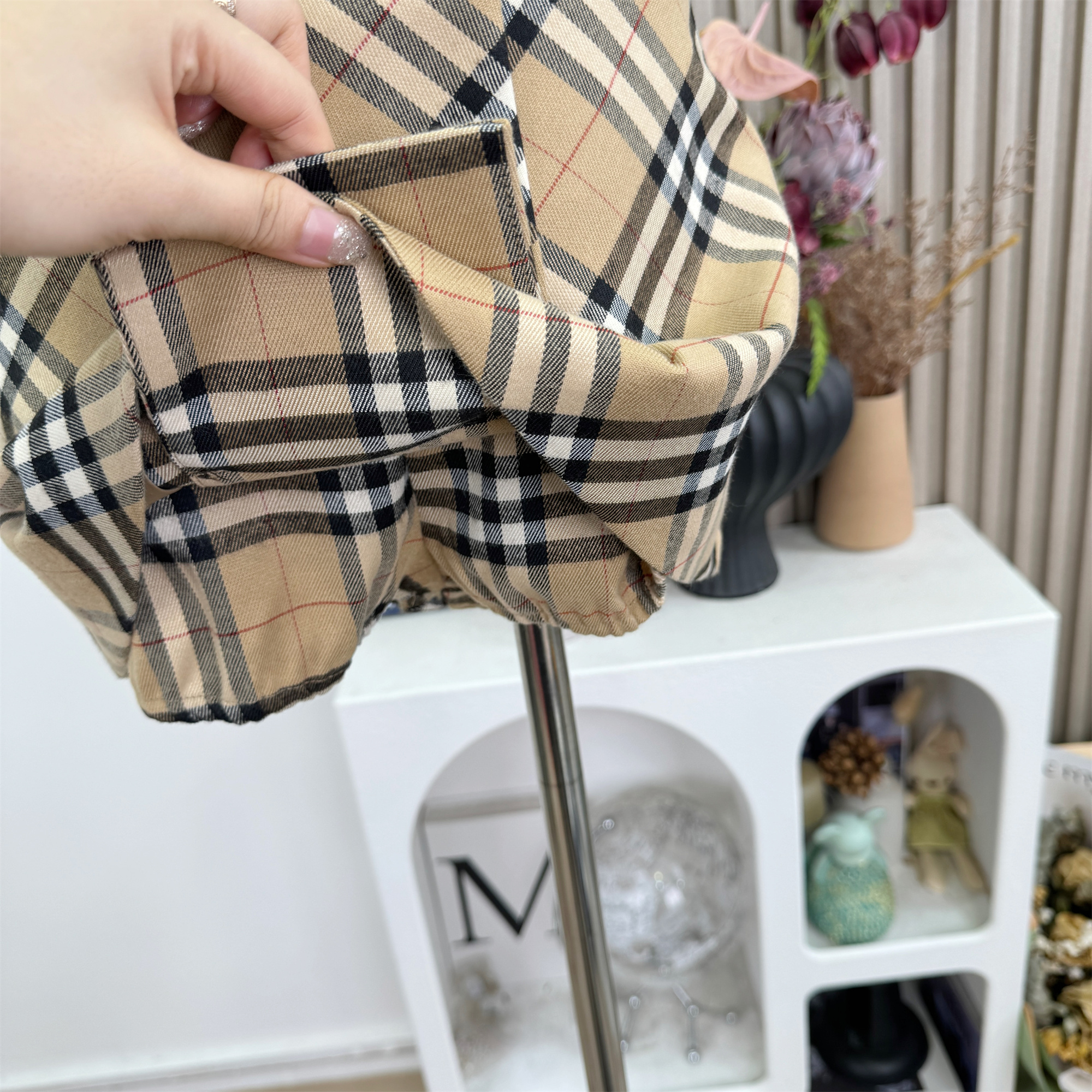 NSS COLLECTION Women's Classic Plaid A-Line Mini Skirt Low Waist Zip