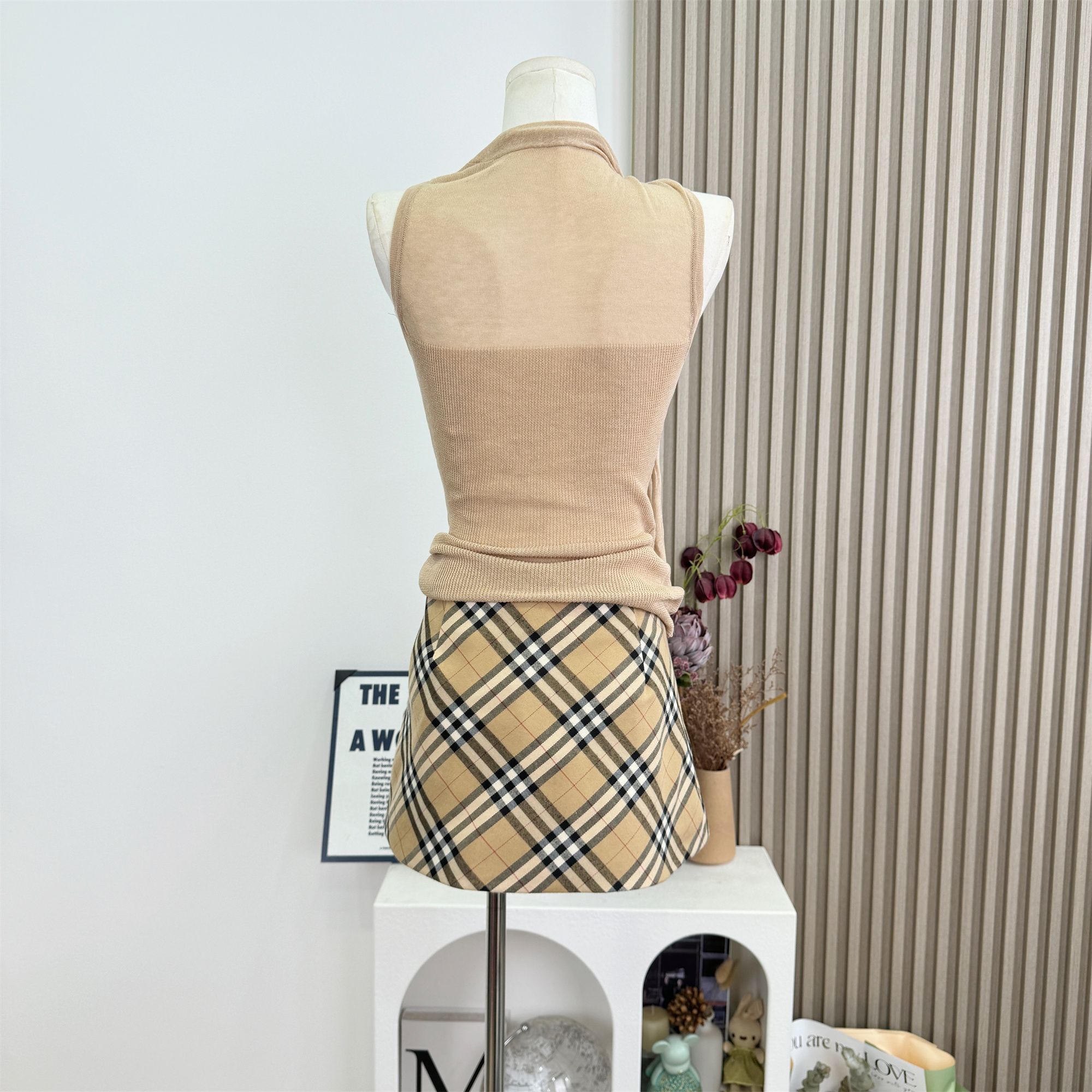 NSS COLLECTION Women's Classic Plaid A-Line Mini Skirt Low Waist Zip