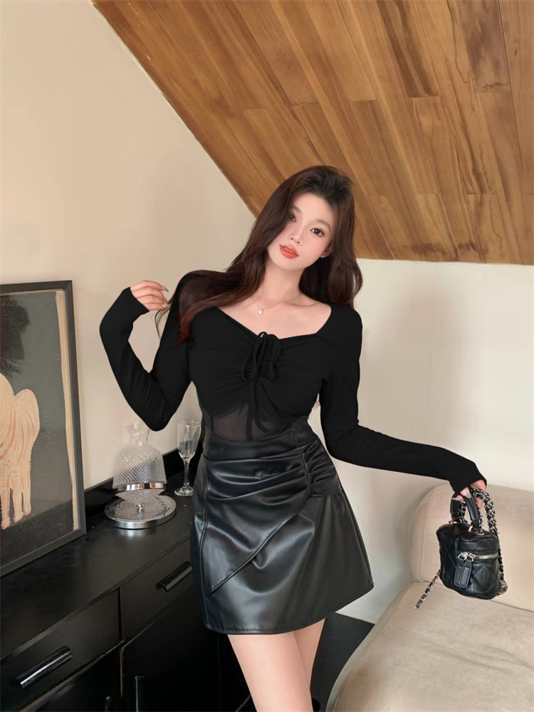 plus-size-womens-black-mesh-patchwork-long-sleeve-two-piece-set-sexy-slim-fit_3 Plus Size Women's Black Mesh Patchwork Long Sleeve Two-Piece Set - Sexy Slim Fit
