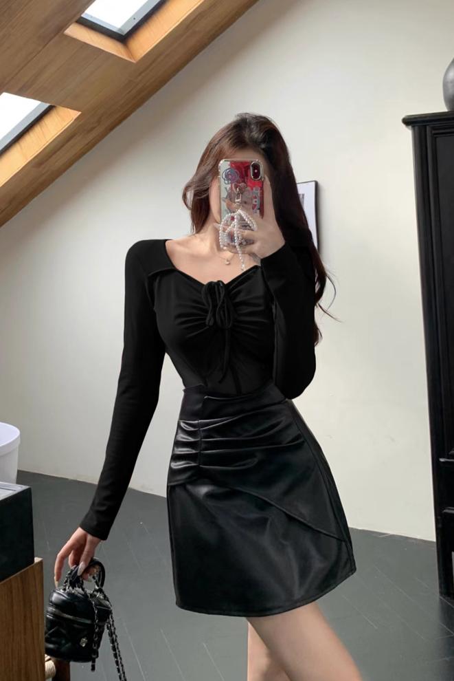 plus-size-womens-black-mesh-patchwork-long-sleeve-two-piece-set-sexy-slim-fit_4 Plus Size Women's Black Mesh Patchwork Long Sleeve Two-Piece Set - Sexy Slim Fit