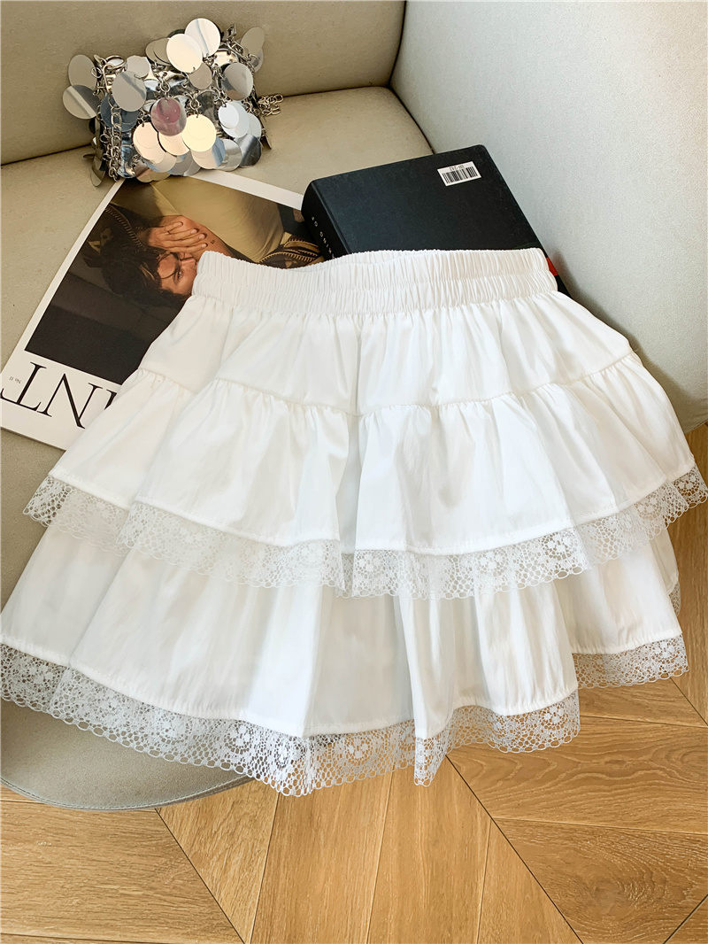 white-lace-tiered-mini-skirt-women-early-spring-sweet-french-high-waist-slimming-ruffle-a-line-puffy-skirt White Lace Tiered Mini Skirt Women Early Spring Sweet French High Waist Slimming Ruffle A-Line Puffy Skirt