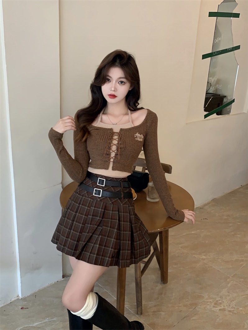 womens-cotton-knit-two-piece-set-with-high-waist-skirt-and-belt_1 Women's Cotton Knit Two-Piece Set with High-Waist Skirt and Belt
