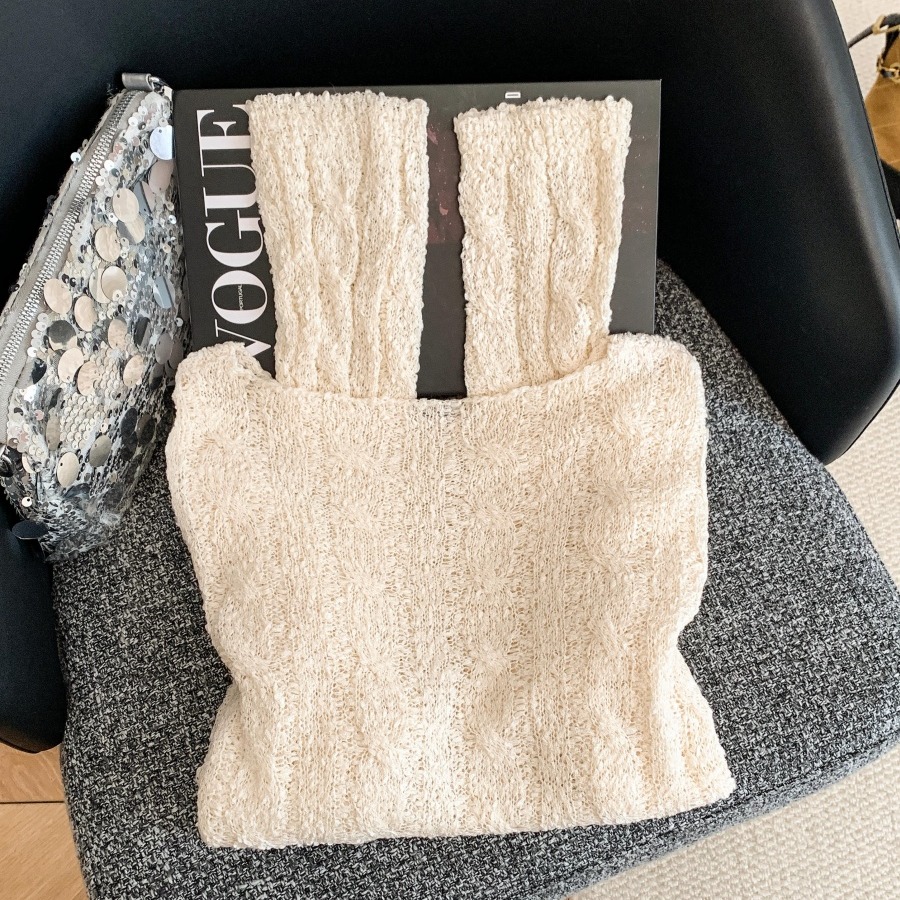Women's Sheer Textured Cable Knit Sweater Loose Fit Long Sleeve Pullover