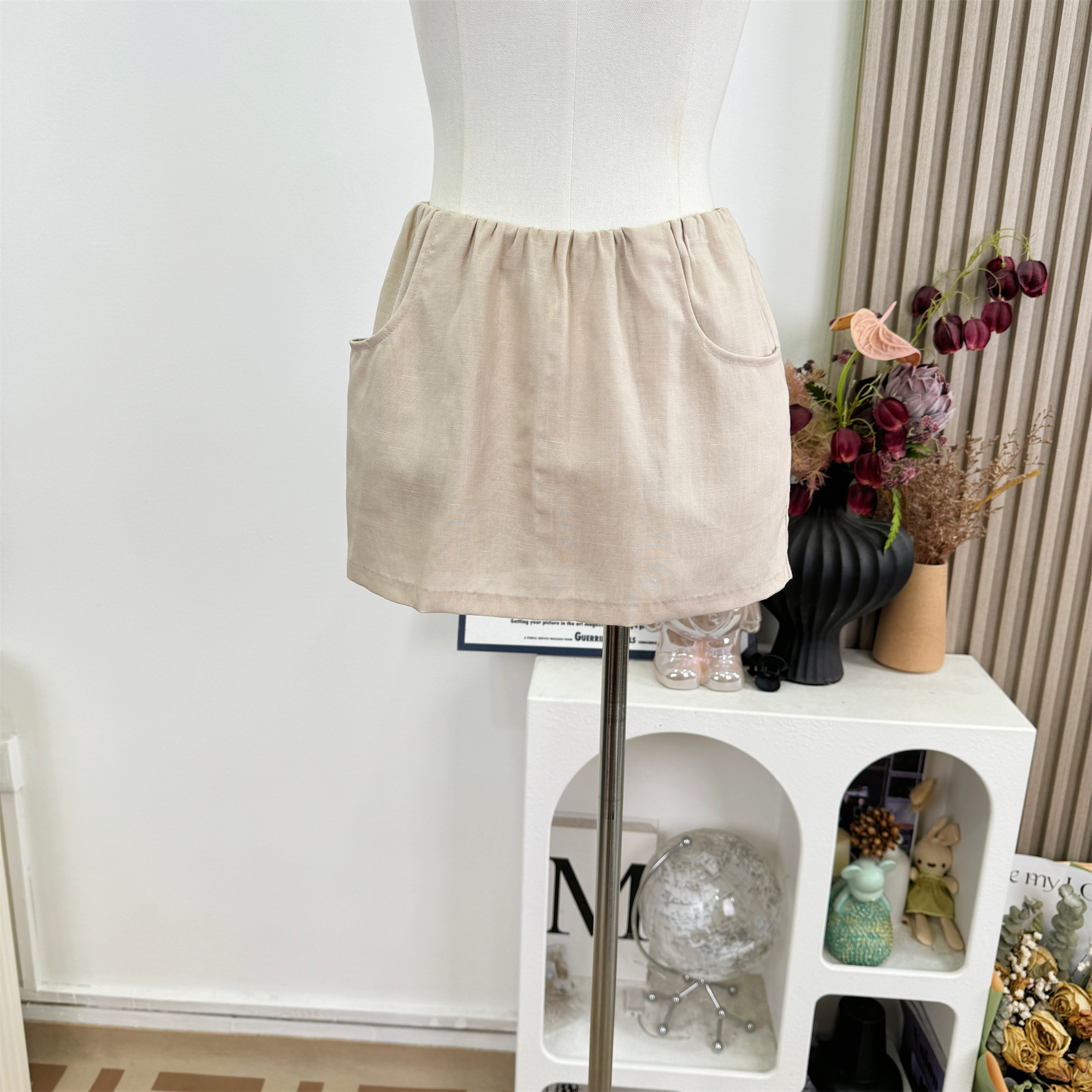 Women's Tencel Linen A-Line Skirt High Waist Short Slimming Summer 2026